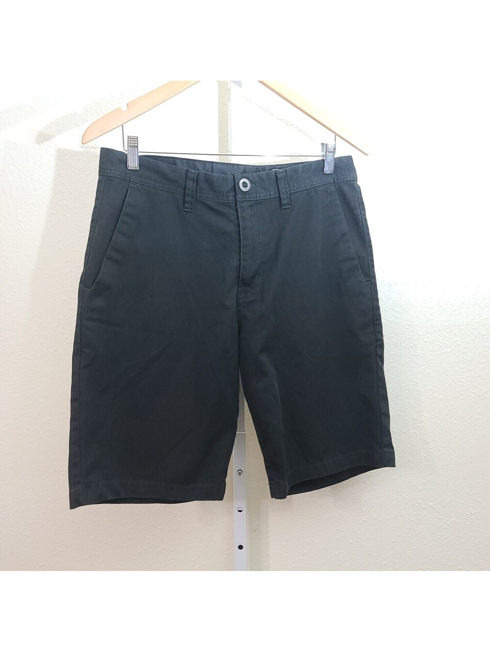Volcom True to This Men's Shorts Size 32 Black Cotton/Poly Blend Fabric